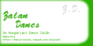 zalan dancs business card